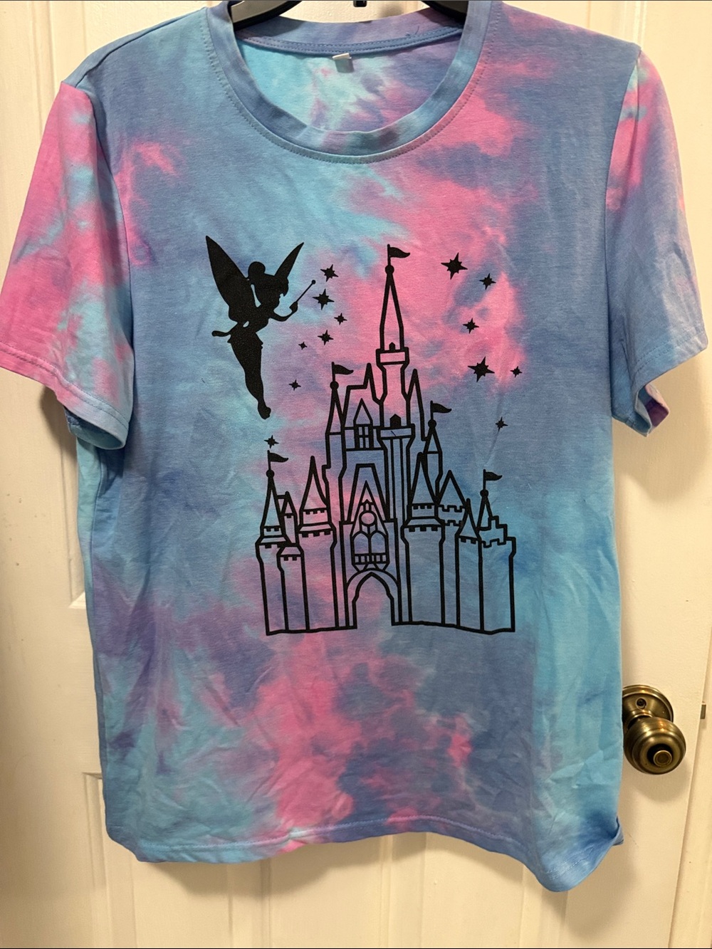 Disney Tie-Dye Fairy Castle Tee - Pink & Blue